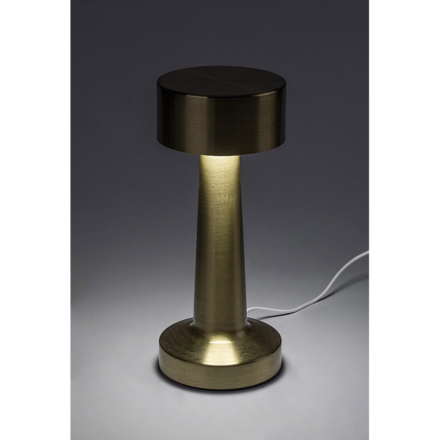Rabalux - LED Ladattava kosketus pöytävalaisin LED/2,7W/5V 1200mAh 3000/4000/6000K kulta