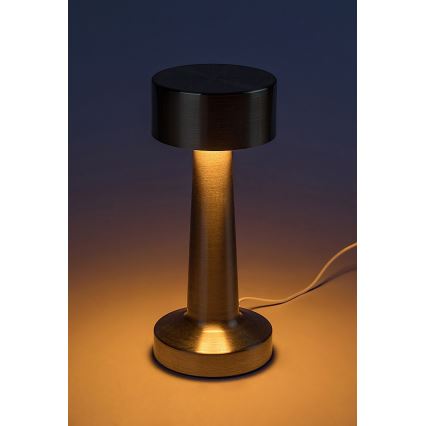 Rabalux - LED Ladattava kosketus pöytävalaisin LED/2,7W/5V 1200mAh 3000/4000/6000K kulta