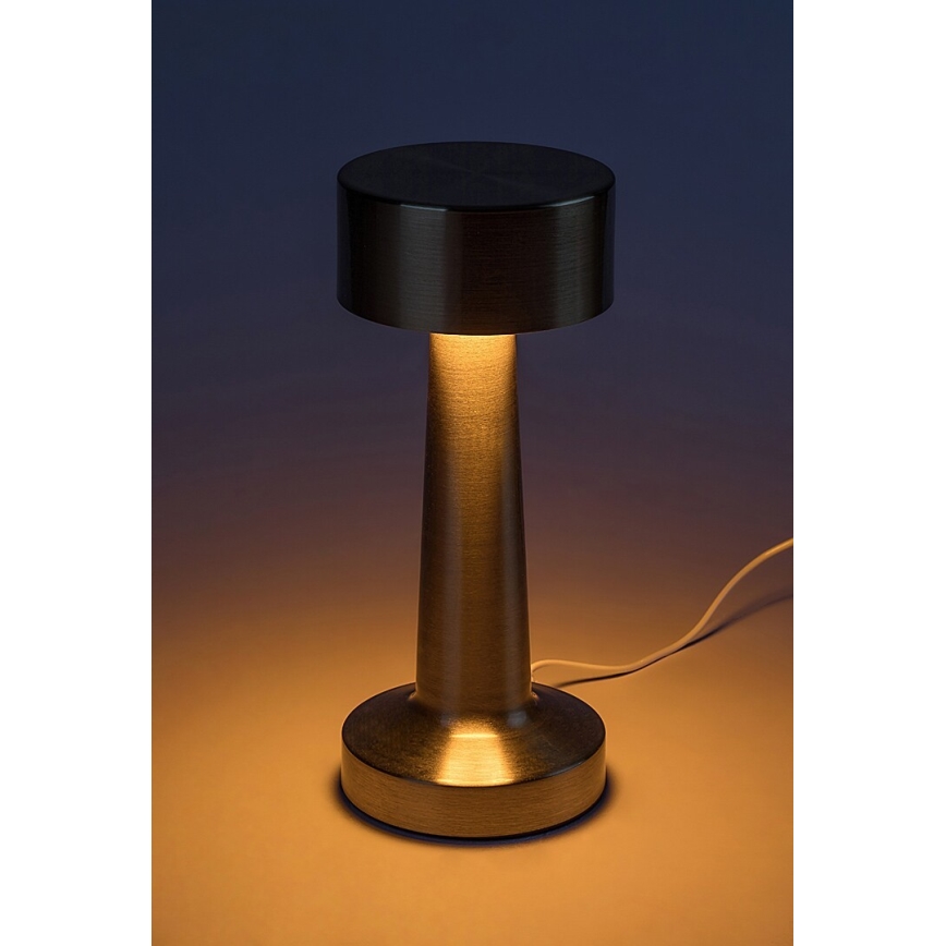 Rabalux - LED Ladattava kosketus pöytävalaisin LED/2,7W/5V 1200mAh 3000/4000/6000K kulta