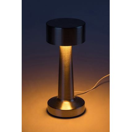 Rabalux - LED Ladattava kosketuspöytävalaisin LED/2,7W/5V 1200mAh 3000/4000/6000K mattakromi