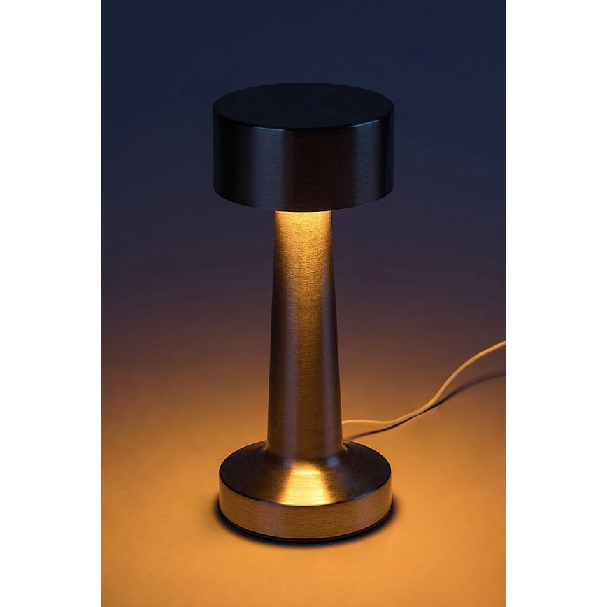 Rabalux - LED Ladattava kosketuspöytävalaisin LED/2,7W/5V 1200mAh 3000/4000/6000K mattakromi