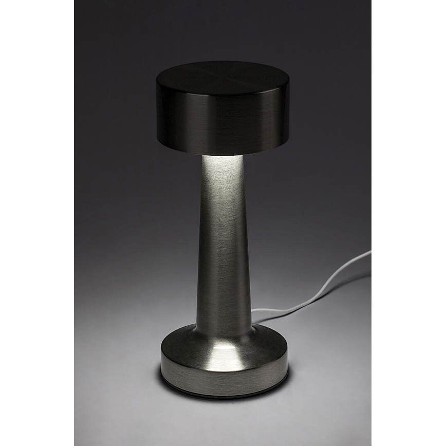 Rabalux - LED Ladattava kosketuspöytävalaisin LED/2,7W/5V 1200mAh 3000/4000/6000K mattakromi