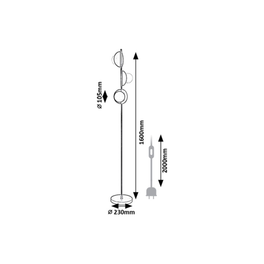 Rabalux - Lattialamppu 3xG9/5W/230V