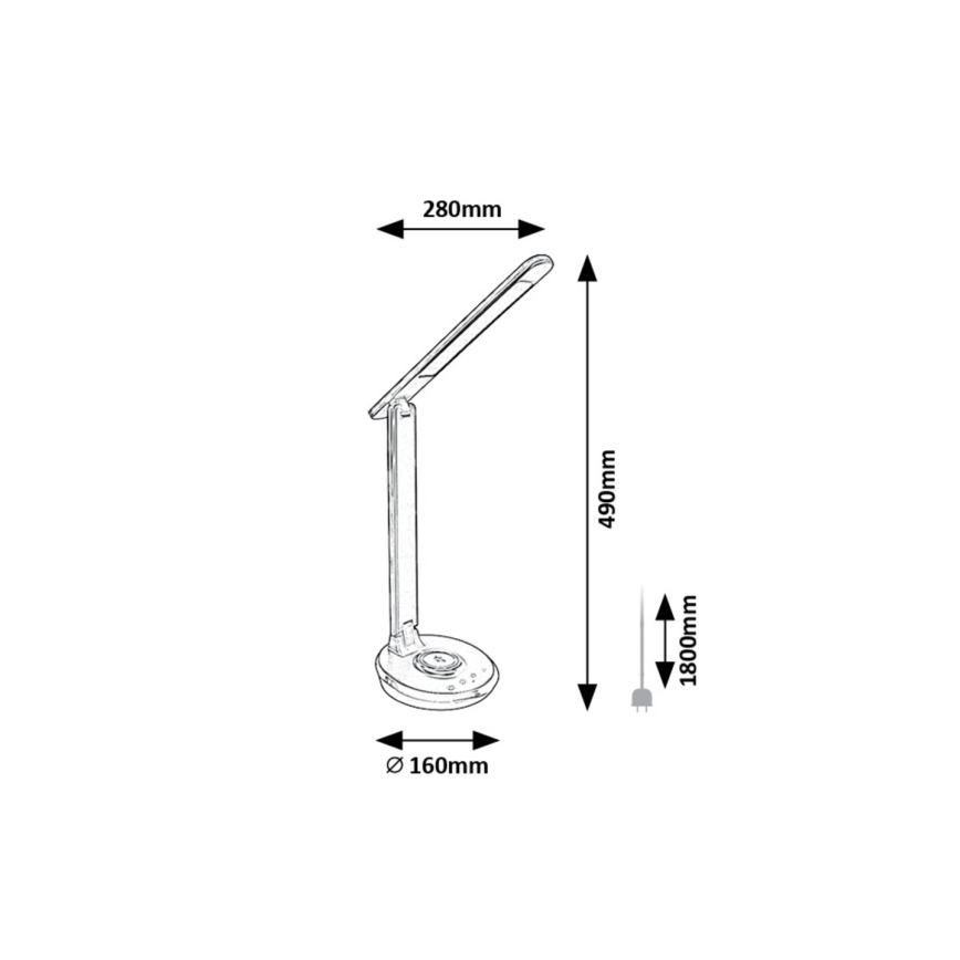 Rabalux - LED RGB Himmennettävä kosketuspöytävalaisin LED/6W/230V 3000/4000/5000K musta