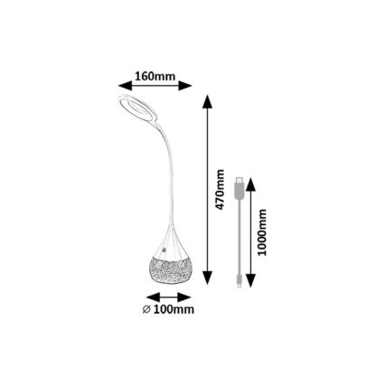 Rabalux - LED RGB Himmennettävä pöytävalaisin LED/4W/230V valkoinen
