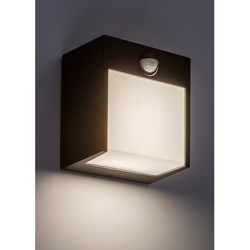 Rabalux - LED Ulkoseinävalo sensorilla LED/12W/230V musta IP44