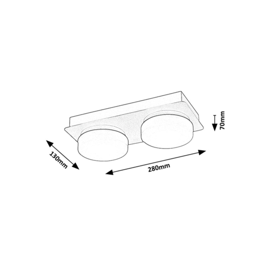 Rabalux - LED Kattovalaisin Kylpyhuoneeseen 2xLED/5,5W/230V IP44 musta