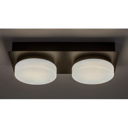 Rabalux - LED-kylpyhuonekattovalaisin 2xLED/5,5W/230V IP44 musta