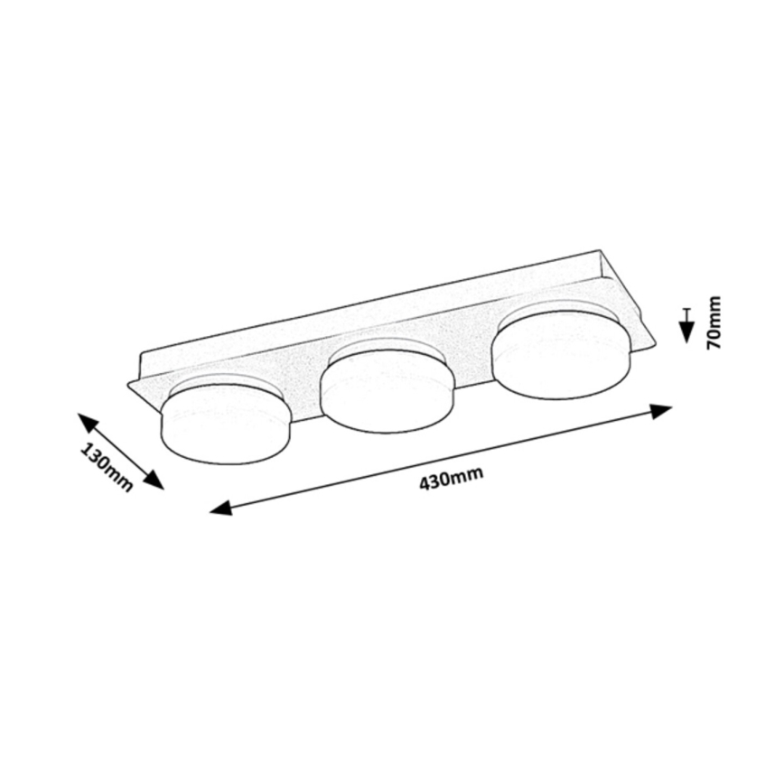 Rabalux - LED Kattovalaisin Kylpyhuoneeseen 3xLED/6W/230V IP44 Musta