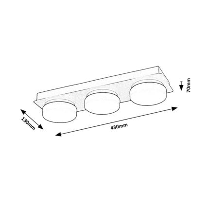 Rabalux - LED-kylpyhuonekattovalaisin 3xLED/6W/230V IP44 musta
