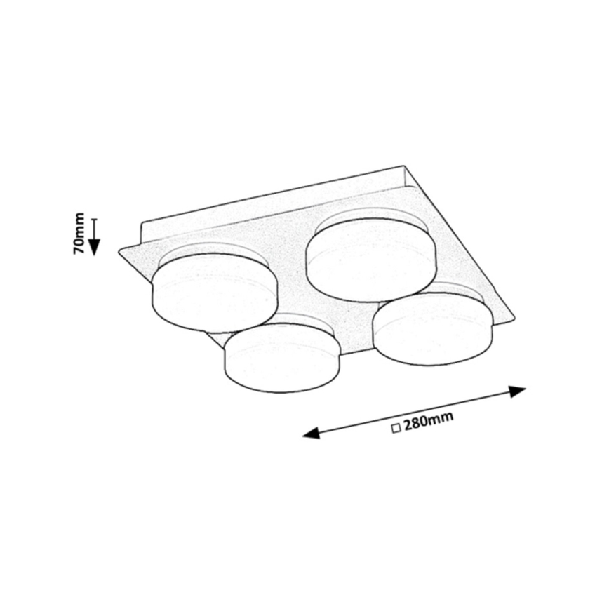 Rabalux - LED-kylpyhuonekattovalaisin 4xLED/5,2W/230V IP44 musta