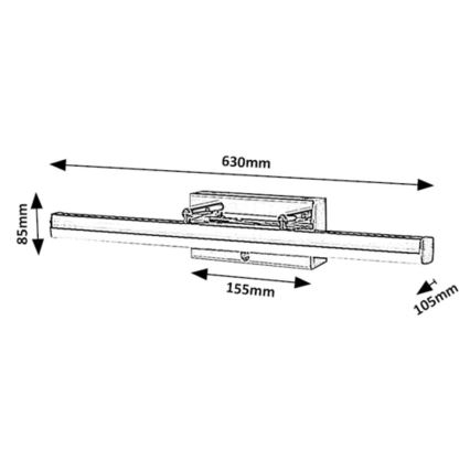 Rabalux - LED Himmennettävä kosketus peili valaistus LED/20W/230V IP44 3000/4000/6000K 63 cm