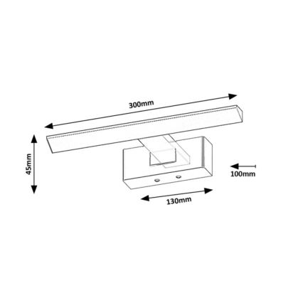 Rabalux - LED-peilivalaisin kylpyhuoneeseen LED/6W/230V IP44 30 cm musta