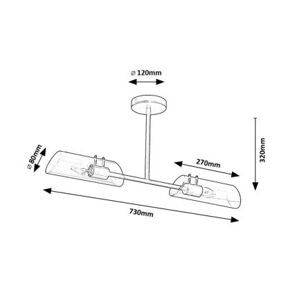 Rabalux - Kylpyhuoneen riipuskattokruunu 2xE14/12W/230V IP44 kiiltävä kromi