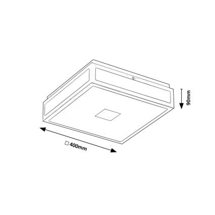 Rabalux - LED-kattovalaisin kylpyhuoneeseen LED/24W/230V IP44 4000K 40x40 cm musta