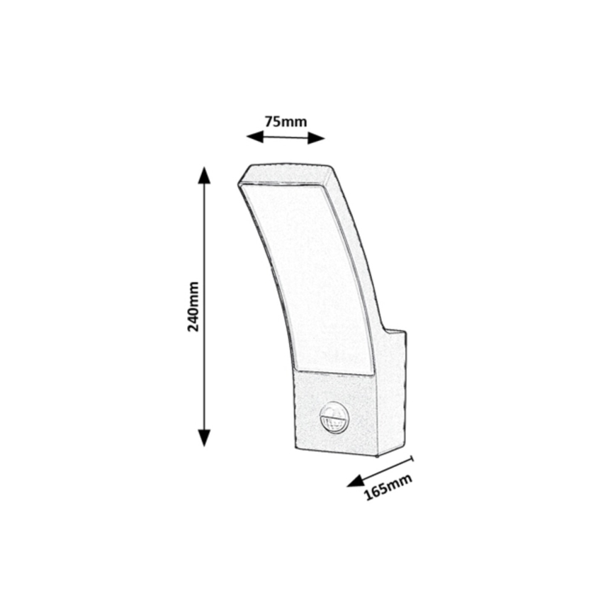 Rabalux - LED Ulkoseinävalo sensorilla LED/12W/230V IP44