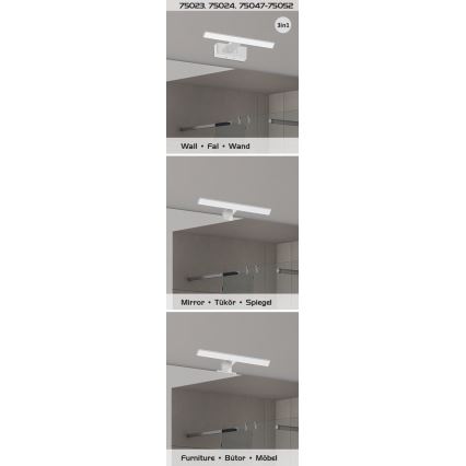 Rabalux - LED-peilivalaisin kylpyhuoneeseen LED/6W/230V IP44 40 cm musta