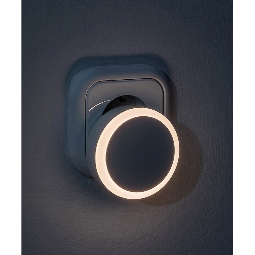 Rabalux - LED Pistorasia yövalo hämärätunnistimella LED/0,3W/230V 3000K