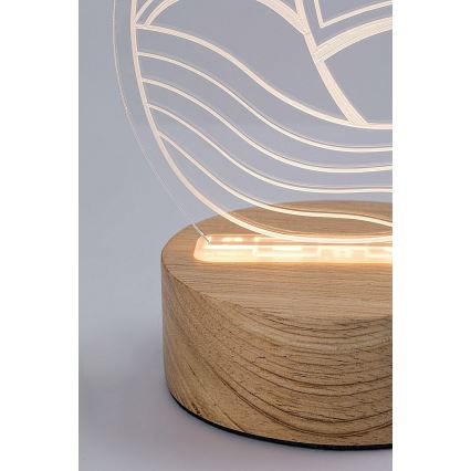 Rabalux - Lasten LED-pöytävalaisin LED/2W/5V 3000K boat pyökki
