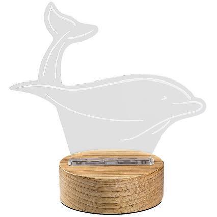 Rabalux - Lasten LED-pöytävalaisin LED/2W/5V 3000K dolphin pyökki