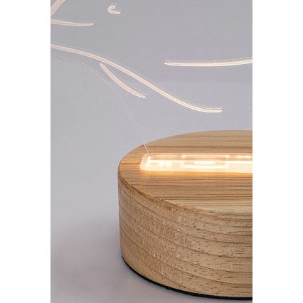Rabalux - Lasten LED-pöytävalaisin LED/2W/5V 3000K dolphin pyökki