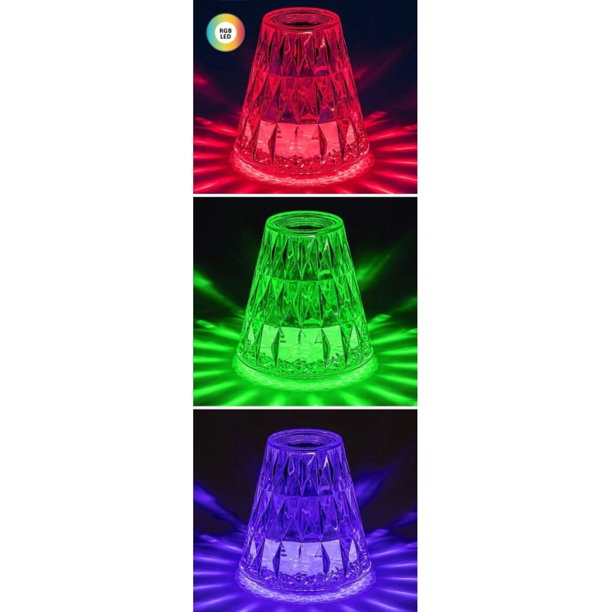 Rabalux - LED RGB Himmennettävä ja ladattava pöytälamppu LED/2W/5V 3000K