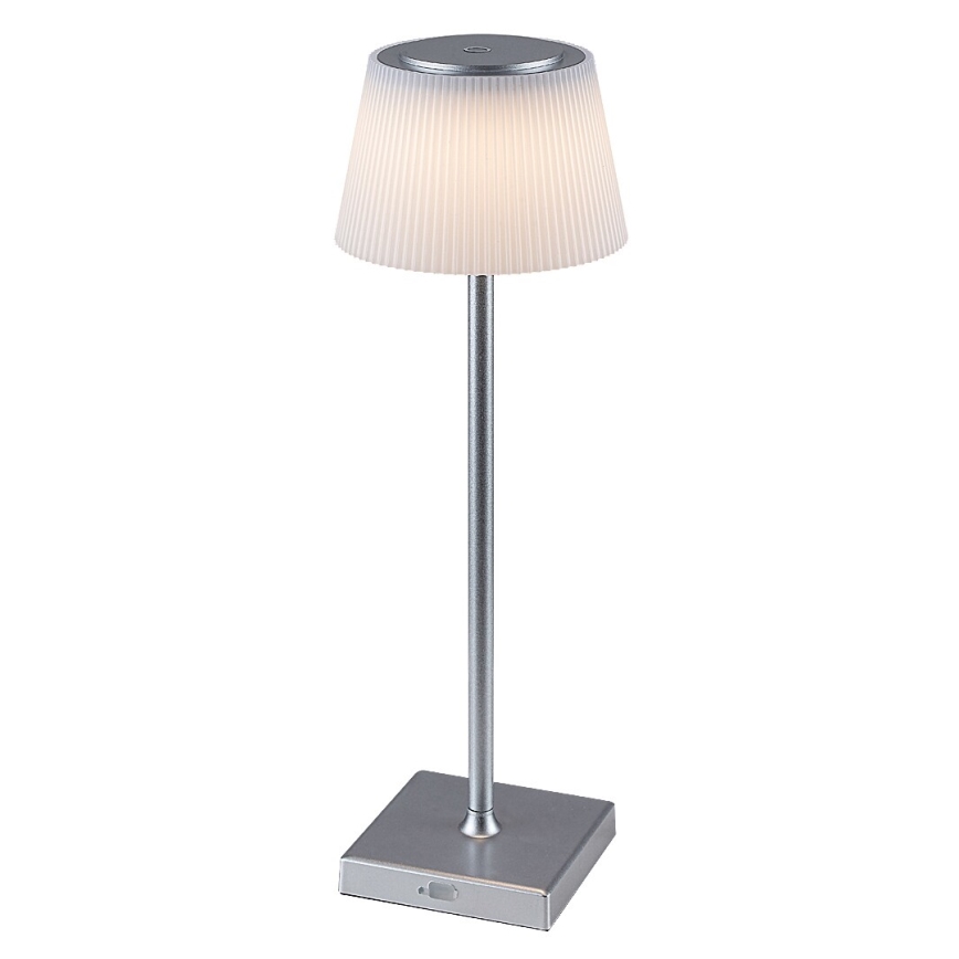 Rabalux - LED Himmennettävä ja ladattava pöytälamppu LED/4W/3,7V 1800 mAh 3000-5000K IP44 hopea