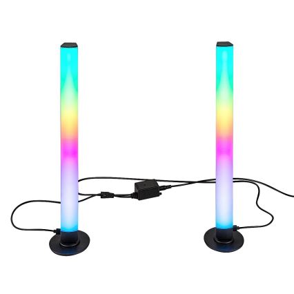 Rabalux - SARJA 2x himmennettävä LED RGB pöytävalaisin PACO LED/5W/5V + kaukosäädin