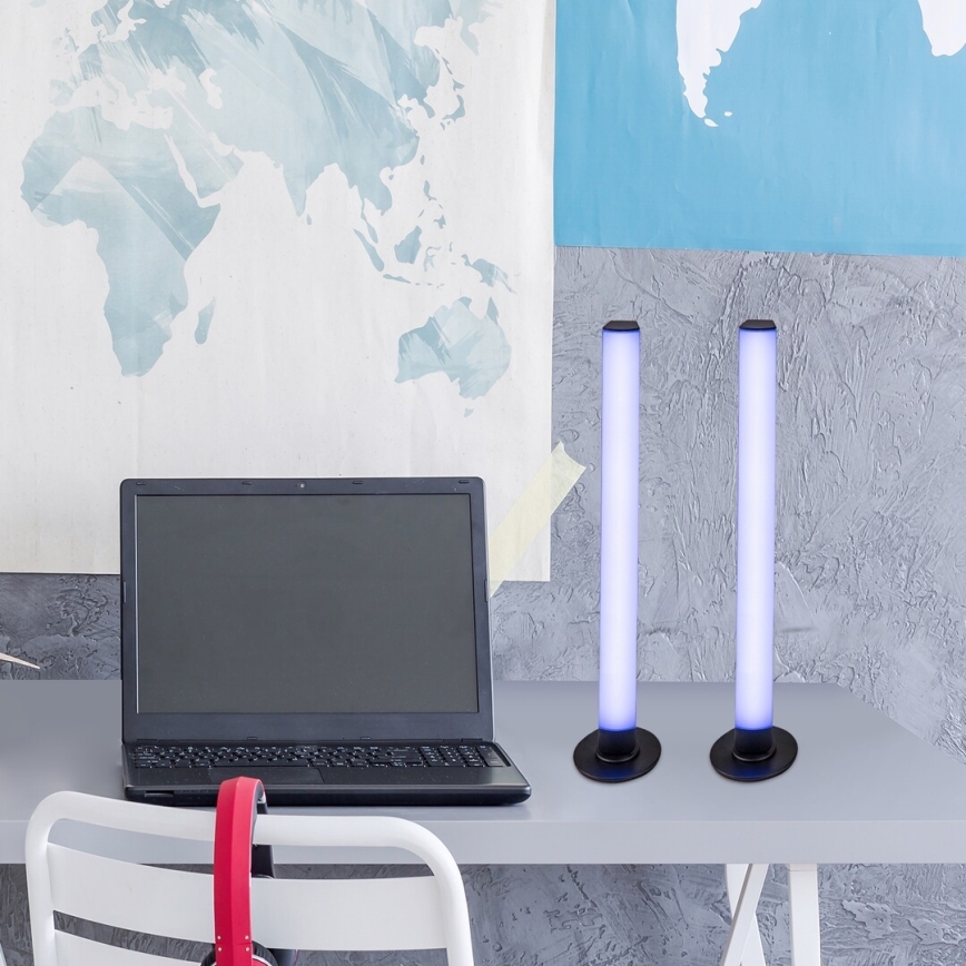 Rabalux - SETTI 2x LED RGB Himmennettävä pöytävalaisin PACO LED/5W/5V + kauko-ohjaus