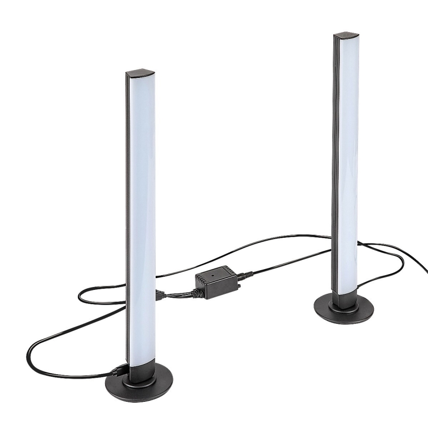 Rabalux - SETTI 2x LED RGB Himmennettävä pöytävalaisin PACO LED/5W/5V + kauko-ohjaus