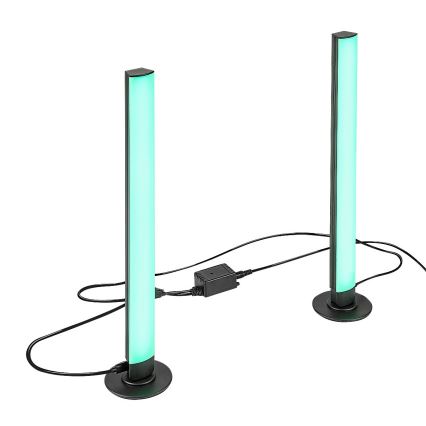 Rabalux - SETTI 2x LED RGB Himmennettävä pöytävalaisin PACO LED/5W/5V + kauko-ohjaus