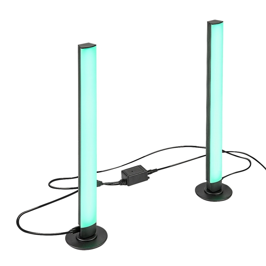 Rabalux - SETTI 2x LED RGB Himmennettävä pöytävalaisin PACO LED/5W/5V + kauko-ohjaus