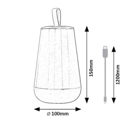 Rabalux - LED RGB Himmennettävä ja ladattava pöytälamppu LED/2W/5V 3000K 1800 mAh