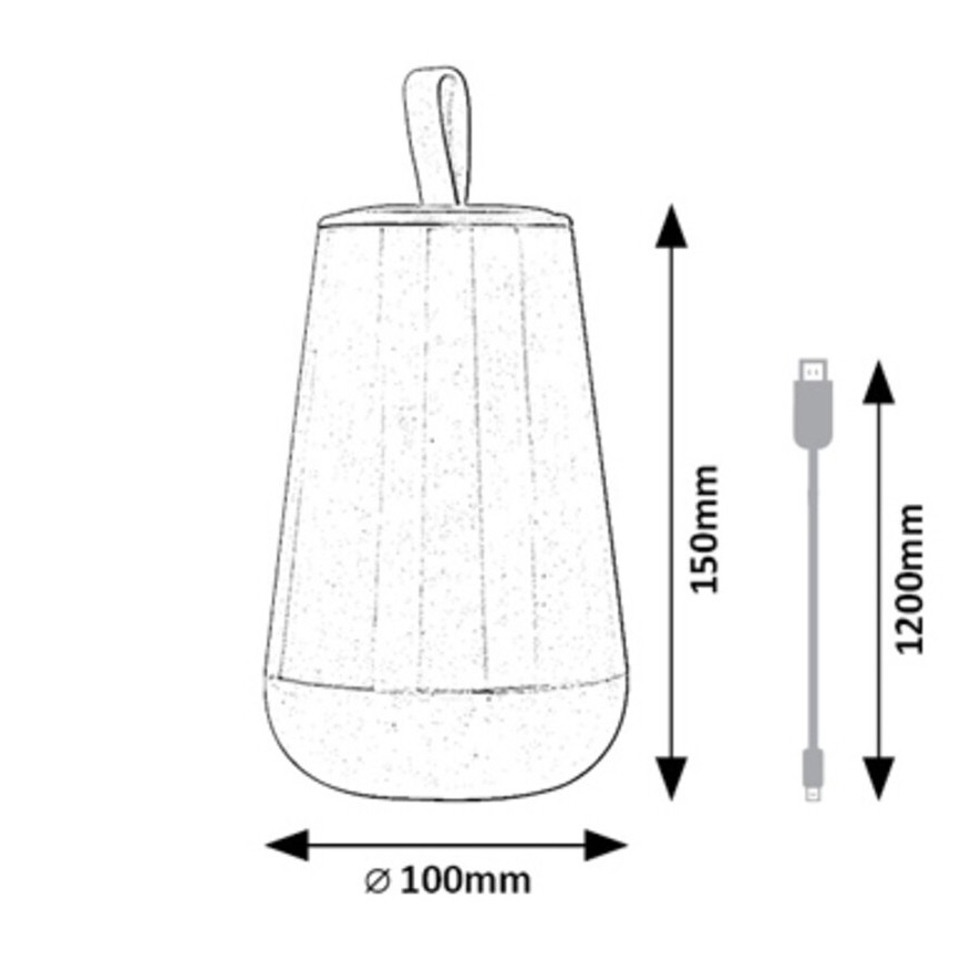 Rabalux - LED RGB Himmennettävä ja ladattava pöytälamppu LED/2W/5V 3000K 1800 mAh
