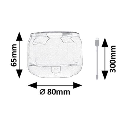 Rabalux - RGB Pöytävalaisin kaiuttimella RGB/3W/3,7V 500mAh