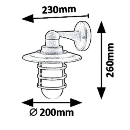 Rabalux 7677 - Ulkoseinävalaisin DARRINGTON 1xE27/20W/230V IP44