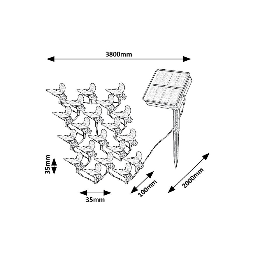 Rabalux - LED Aurinkokennoketju 20xLED/0,06W/1,2V IP44