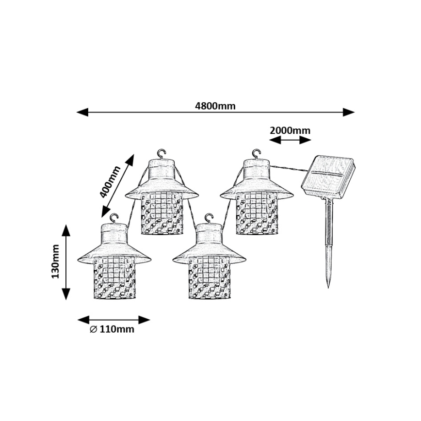Rabalux - LED Aurinkokennovalo 8xLED/0,1W/1,2V IP44