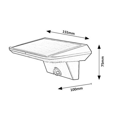 Rabalux - LED aurinkokennovalo anturilla LED/10W/3,7V IP44 1200 mAh
