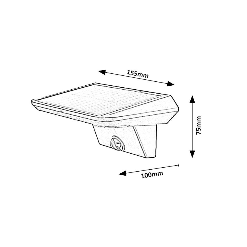 Rabalux - LED aurinkokennovalo anturilla LED/10W/3,7V IP44 1200 mAh