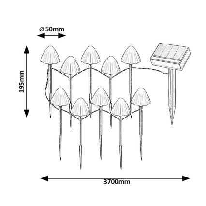 Rabalux - LED aurinkovalo 10xLED/0,2W/1,2V IP44