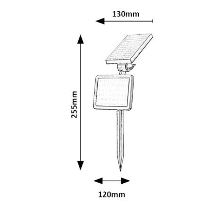 Rabalux - LED-aurinkovalonheitin anturilla LED/9,6W/3,7V IP44