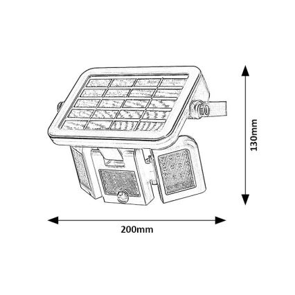 Rabalux - LED Solar valonheitin sensorilla LED/9,6W/3,7V IP44