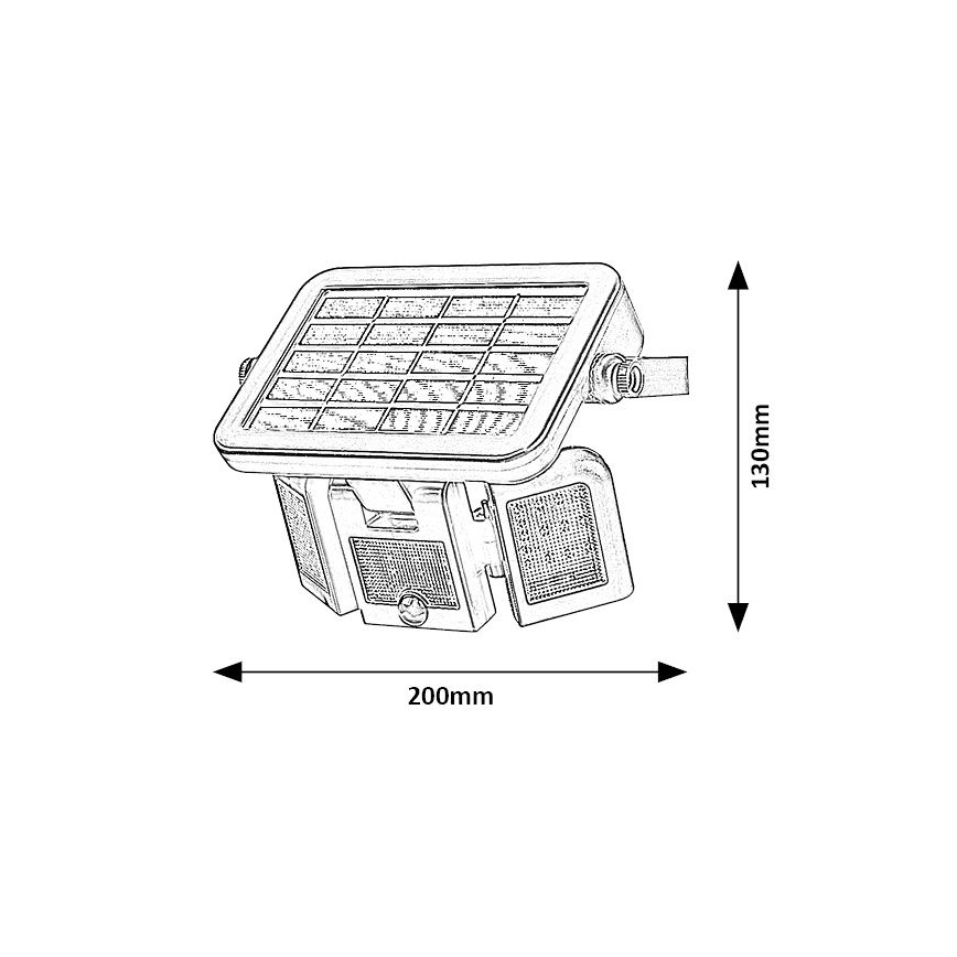 Rabalux - LED Solar valonheitin sensorilla LED/9,6W/3,7V IP44