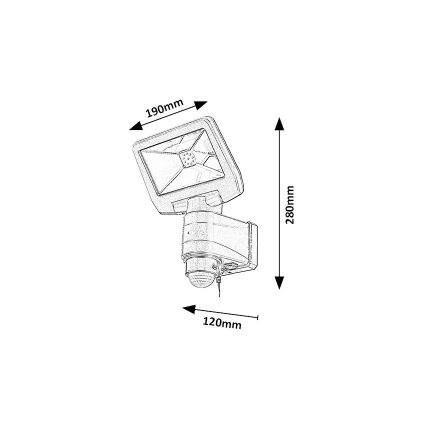 Rabalux - LED-aurinkovalonheitin sensorilla LED/5W/3,7V IP44