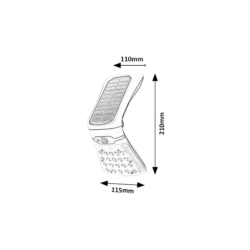 Rabalux - LED himmennettävä aurinkokennovalo anturilla LED/4W/3,7V IP44 1800 mAh