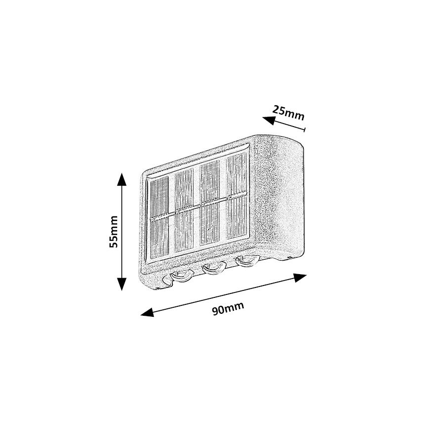 Rabalux 77024 - LED-seinäaurinkovalaisin LED/1,2W/1,2V IP44 600 mAh