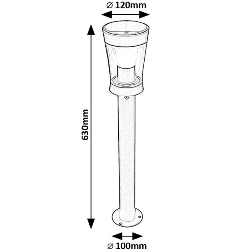 Rabalux - LED-aurinkolamppu LED/3W/3,7V IP65 antrasiitti