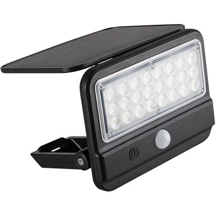 Rabalux - LED-seinäaurinkovalaisin anturilla LED/7W/3,7V IP54 musta 3000 mAh