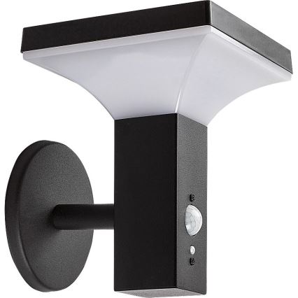 Rabalux - LED-seinäaurinkovalaisin anturilla LED/4W/230V IP44 musta